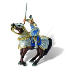 Bullyland - Figurina Cavaler pe cal (Erk albastru)